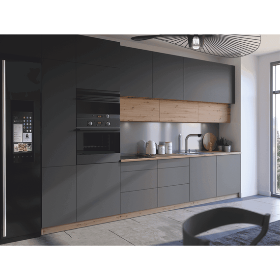 Dulap superior, stejar artizanal / gri mat, universal, LANGEN G40 - 6- Roveli