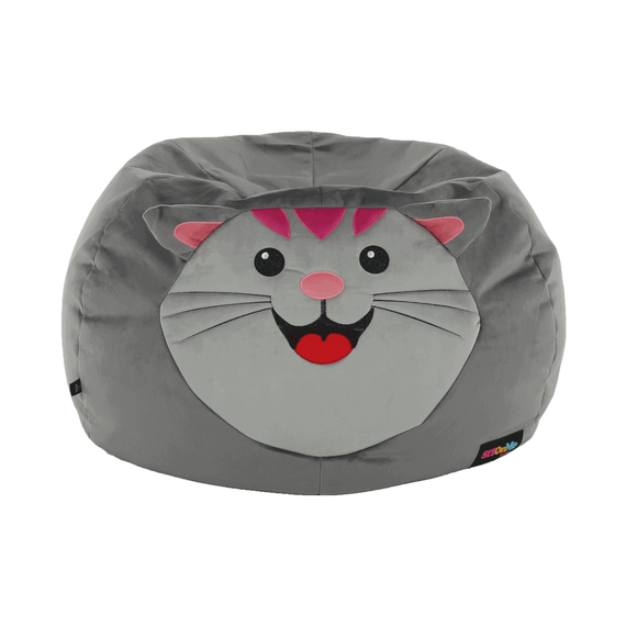 Fotoliu tip sac, material textil gri, BABY TIPUL 1 - 11- Roveli