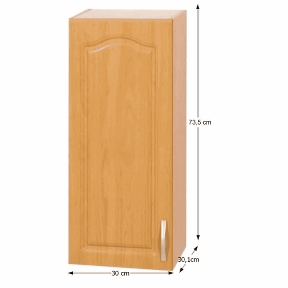 Cabinet de bucătărie, superior, stânga, anin,LORA MDF NEW KLASIK W30/735 - 3- Roveli
