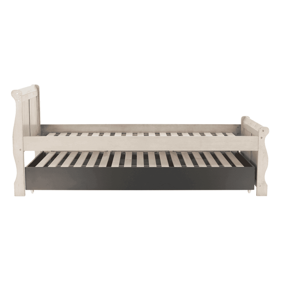 Pat cu pat suplimentar, alb antic, 90x200, ANTIKO - 10- Roveli