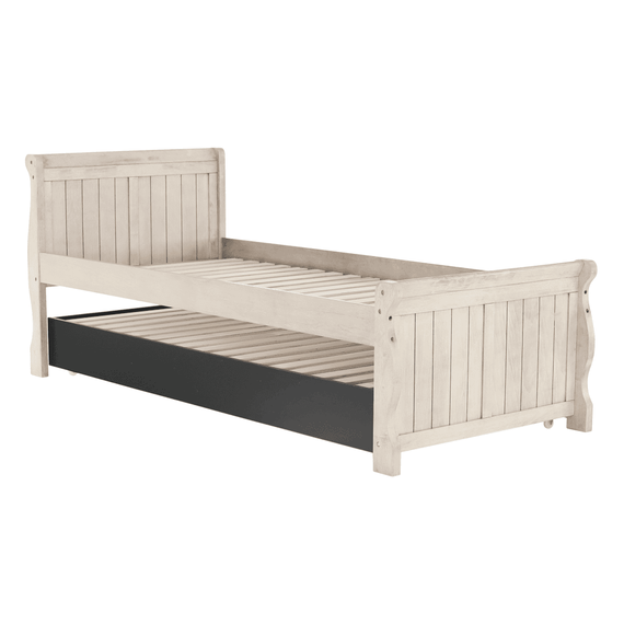 Pat cu pat suplimentar, alb antic, 90x200, ANTIKO - 11- Roveli