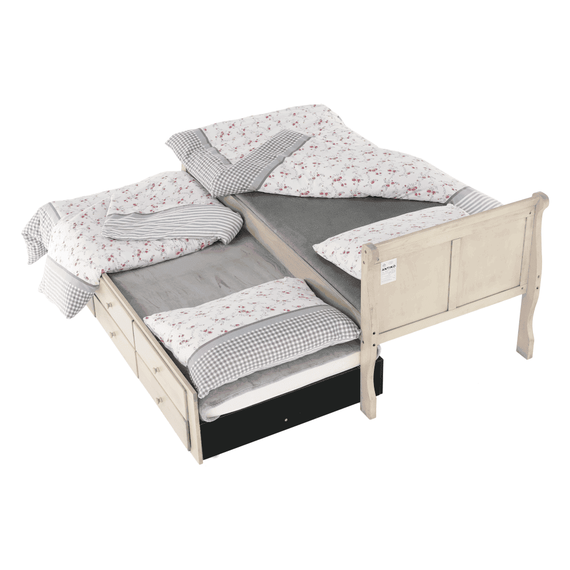 Pat cu pat suplimentar, alb antic, 90x200, ANTIKO - 2- Roveli