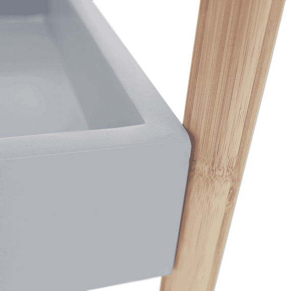 Cărucior de servire, gri / natural, SERYL - 5- Roveli