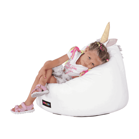 Fotoliu tip sac unicorn, alb, INOROG - 5- Roveli