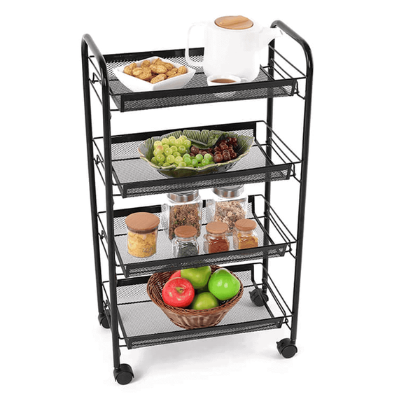 Cărucior de servire, negru, MYRIS - - Roveli