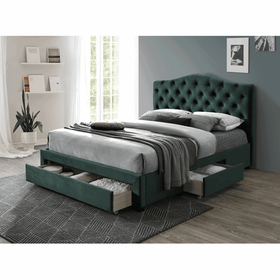 Pat, catifea Velvet smarald, 160x200, KESADA - 3- Roveli