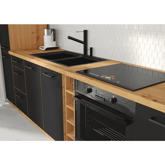 Uşă pentru maşina de spălat vase, stejar artizan/ negru mat, MONRO ZM 713x596 - 5- Roveli