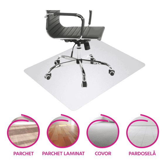 Protecţie podea sub scaun, transparent, 120x120 cm, 0,8 mm, ELLIE NEW TIP 8 - 2- Roveli