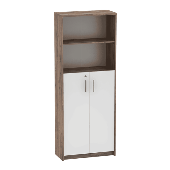Dulap cu raft, kraft dunkel/alb, JOHAN 2 NEW 10 - - Roveli