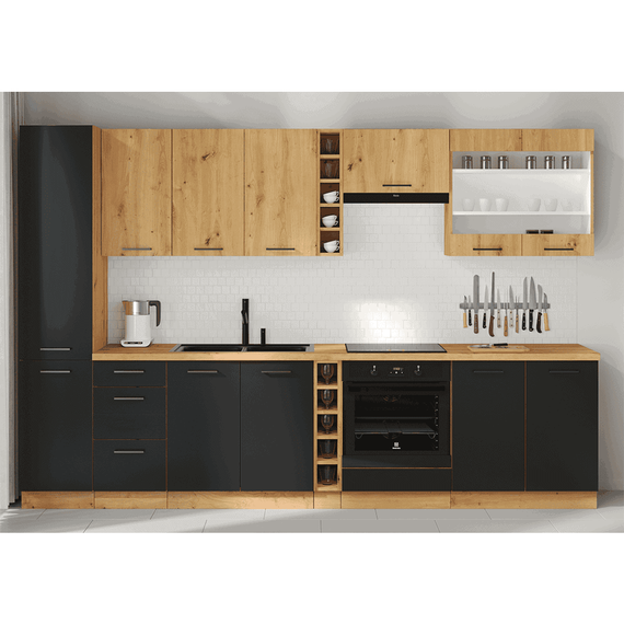 Uşă pentru maşina de spălat vase, stejar artizan/ negru mat, MONRO ZM 713x446 - 4- Roveli