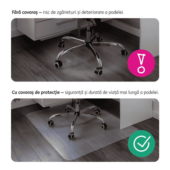 Protecţie podea sub scaun, transparent, 100x50 cm, 0,8 mm, ELLIE NEW TIP 5 - 3- Roveli