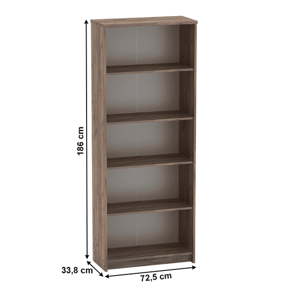 Biblioraft birou, kraft dunkel/alb, JOHAN 2 NEW 04 - 2- Roveli
