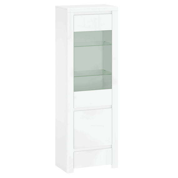 Vitrina 1D1W1S, alb lucios, LINDY - - Roveli