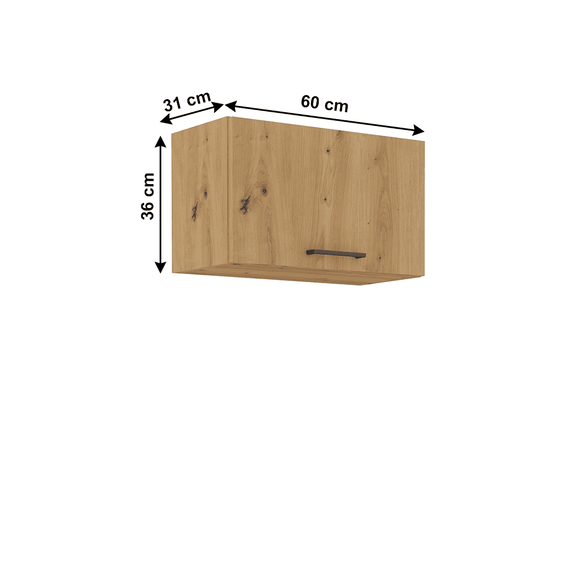 Dulap superior, stejar artizan, MONRO 60 GU-36 1F - 2- Roveli