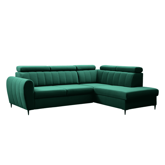 Canapea extensibilă, smarald, dreapta, KORIO L - - Roveli