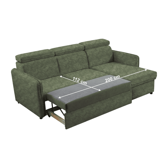 Canapea extensibilă, verde, ALECHANDRO B ROH - 5- Roveli