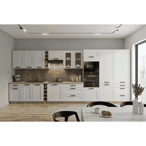 Dulap inferior, alb/stejar artizan, LULA 80 D 3S BB - 5- Roveli