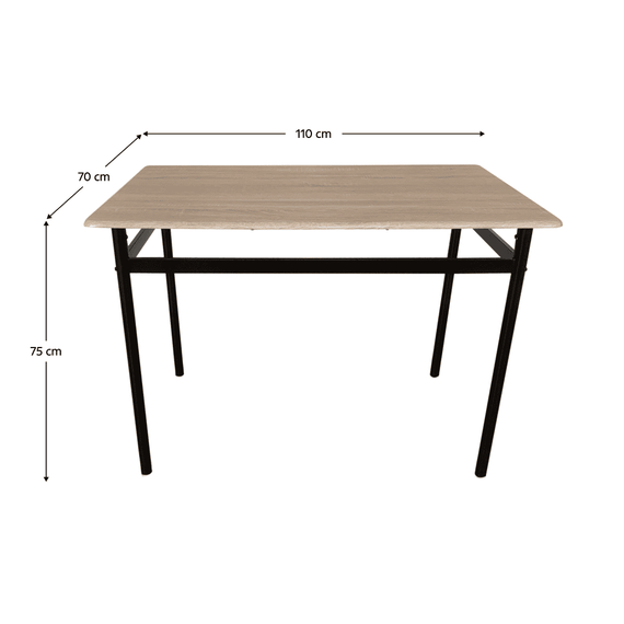 Set de sufragerie 1+4, stejar Sonoma / negru / maro, NAREN - 6- Roveli