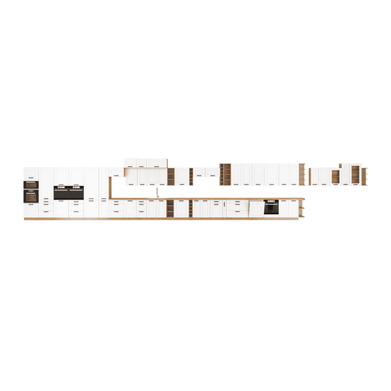 Dulap superior, de colţ, alb/stejar artizan, LULA 58x58 GN-72 1F - 3- Roveli