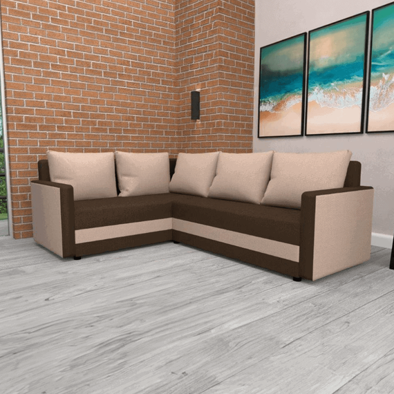 Canapea universală, bej / maro, DINA L ROH - 2- Roveli