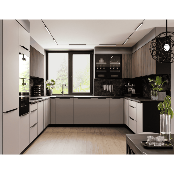 Uşă de maşină de spălat vase, nuc okapi/negru, MENZO ZM 713x596 - 5- Roveli