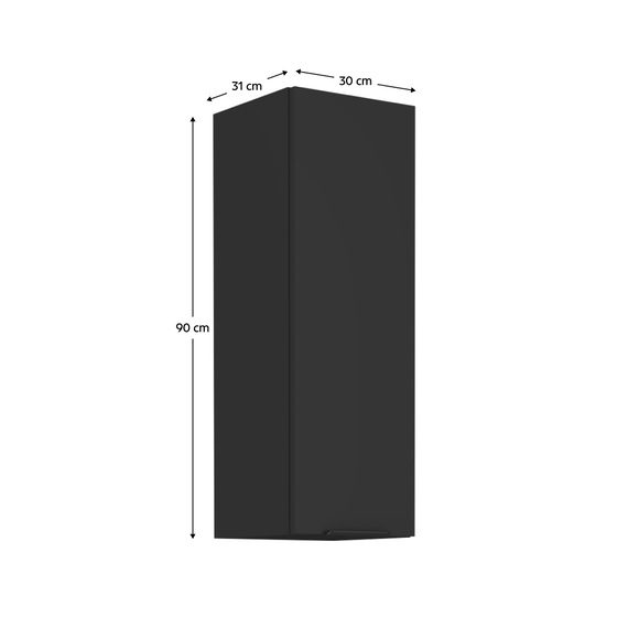 Dulap superior, negru, SIBER 30 G-90 1F - 5- Roveli