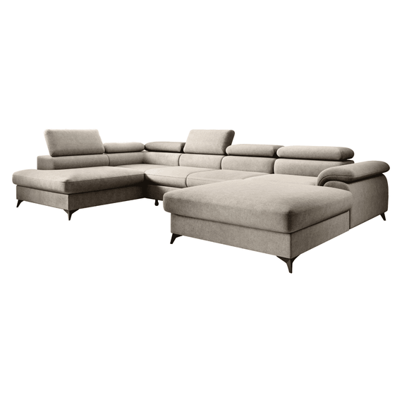 Canapea extensibilă, bej, stânga, POLY ROH U - - Roveli