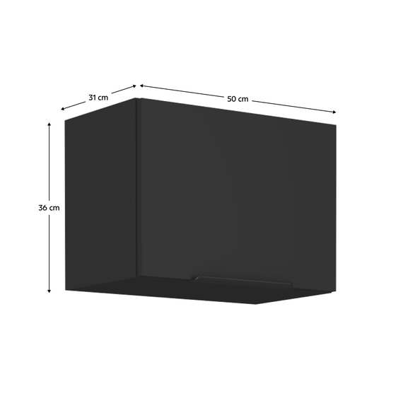 Dulap superior, negru, SIBER 50 GU-36 1F - 5- Roveli