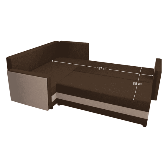Canapea universală, bej / maro, DINA L ROH - 5- Roveli