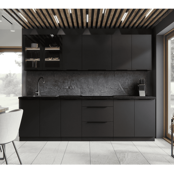 Dulap inferior, negru, SIBER 40 D 3S BB - 5- Roveli