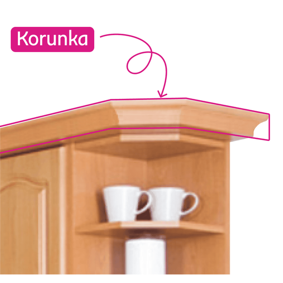 Coroană/plintă decorativă pentru dulapul W60/60 LC, anin, Lora New MDF LC Klasik - - Roveli