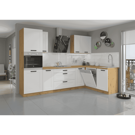 Uşă pentru maşină de spălat vase, albă/stejar artizan, LULA ZM 713x596 - 3- Roveli