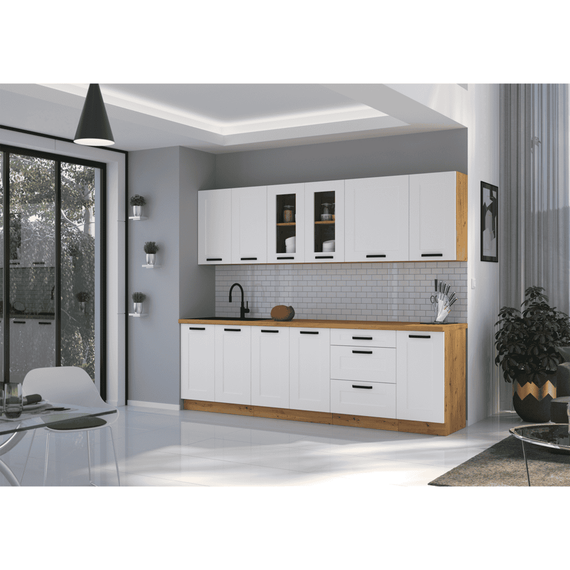 Uşă pentru maşină de spălat vase, albă/stejar artizan, LULA ZM 713x446 - 4- Roveli