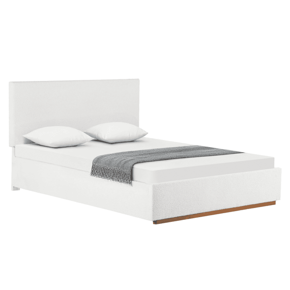 Pat cu grătar si spaţiu de depozitare 180x200, alb, NUVOLA - - Roveli