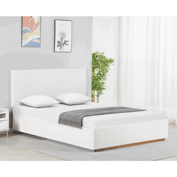 Pat cu grătar si spaţiu de depozitare 180x200, alb, NUVOLA - 7- Roveli