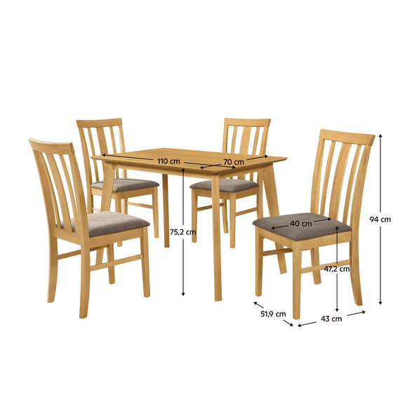 Set sufragerie 1+4, stejar sonoma deschis/maro închis, ROIS SET - 2- Roveli