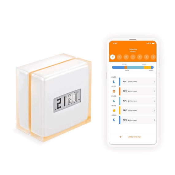 Kit termostat de ambient si 10 capete termostat smart pentru calorifer Netatmo, WI-FI, cu afisaj digital LCD, compatibile cu IOS sau Android, control de la distanta, detectare fereastra deschisa, programabil - 2- Roveli