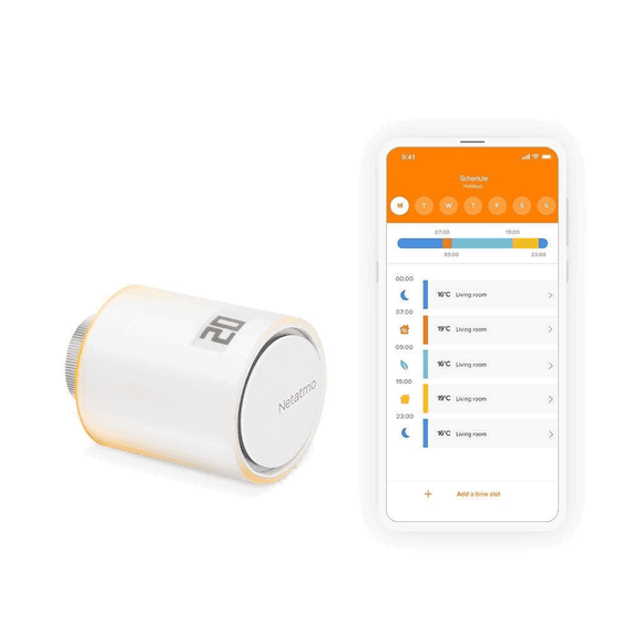 Kit termostat de ambient si 10 capete termostat smart pentru calorifer Netatmo, WI-FI, cu afisaj digital LCD, compatibile cu IOS sau Android, control de la distanta, detectare fereastra deschisa, programabil - 5- Roveli