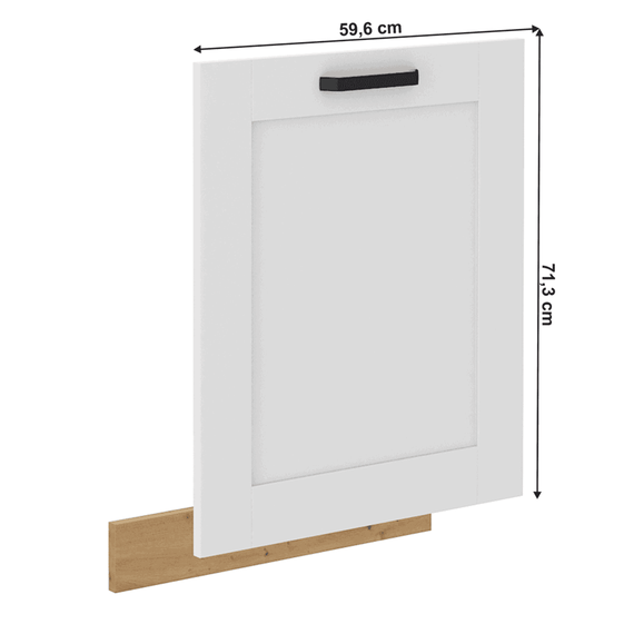 Uşă pentru maşină de spălat vase, albă/stejar artizan, LULA ZM 713x596 - 5- Roveli