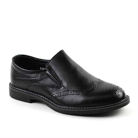 Pantofi barbatesti , cu elastic lateral pe ambele parti A1855-1-BLACK, Culoare (12): Negru, Marime (12): 38 - - Roveli