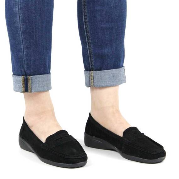 ​Mocasini de dama din piele naturala , negri  C286-3-BLACK - 3- Roveli