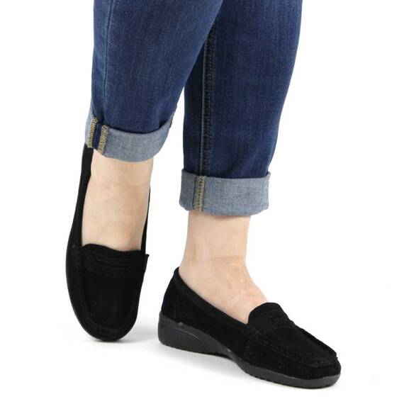 ​Mocasini de dama din piele naturala , negri  C286-3-BLACK - 4- Roveli