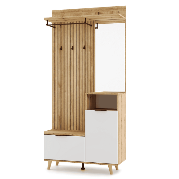 Set pentru hol, stejar evoke/alb, NODRI - 7- Roveli