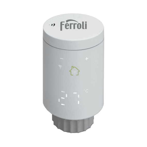 Kit controler gateway si 5 capete termostat smart pentru calorifer Ferroli Wi-Fi, control de la distanta, siguranta pentru copii, detectare fereastra deschisa, afisaj digital, programabil, alb - 2- Roveli