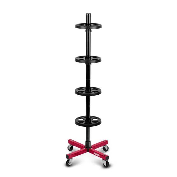 Suport pentru anvelope vertical DacEnergy©, otel rezistent si aluminiu, 4 anvelope, capacitate maxima de incarcare de 110 kg, 2 roti cu opritoare, 44 x 117 cm, negru - 7- Roveli