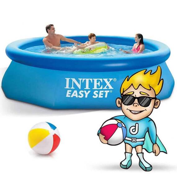 Piscina, realizata din material PVC durabil cu 3 straturi, capacitate 3853 litri, kit de reparare, 305 x 76 cm, albastra - 4- Roveli