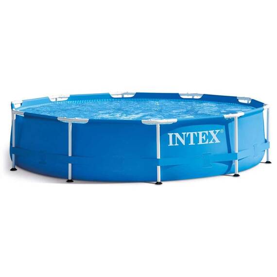 ​Piscina cu cadru, material PVC durabil cu 3 straturi, usor de asamblat, forma rotunda, cu capac, capacitate 4485 l, 305 x 76 cm, albastra - 6- Roveli