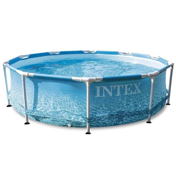 Piscina cu cadru, material PVC durabil cu 3 straturi, usor de asamblat, prelata, forma rotunda, capacitate 4485 l, 305 x 76 cm, albastru - 6- Roveli