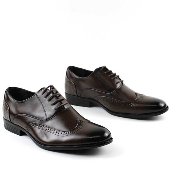 Pantofi barbatesti , casual , stil Oxford  A611-8-BROWN - 3- Roveli