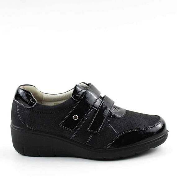 ​Pantofi dama cu platforma , cu model perforat 222-BLACK, Culoare (12): Negru, Marime (12): 37 - 4- Roveli